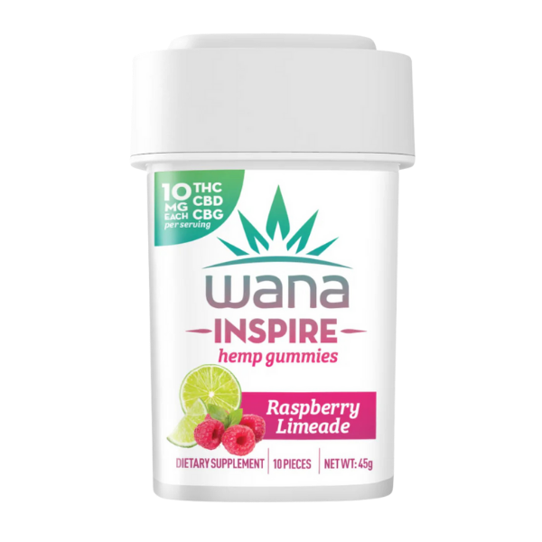 Wana Classics Gummy 10mg D9 10mg CBD 10mg CBG 10pk / Inspire Raspberry Limeade